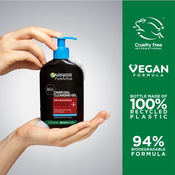 Garnier Pure Active Charcoal gel de curățare impotriva punctelor negre - imagine 3